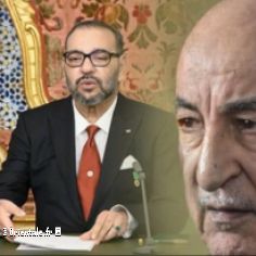 A gauche Mohammed VI et  droite Abdelmajid Tebboune