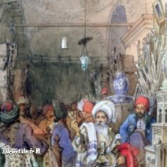 Commerçants dans un Bazar turc - 1851 - Bridgeman Art