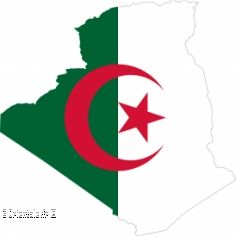 Carte de l'Algérie avec le drapeau