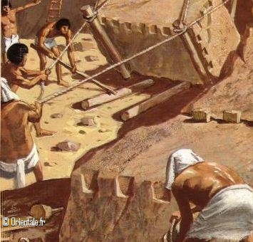 Pyramide, chantier de pyramide de Kheops