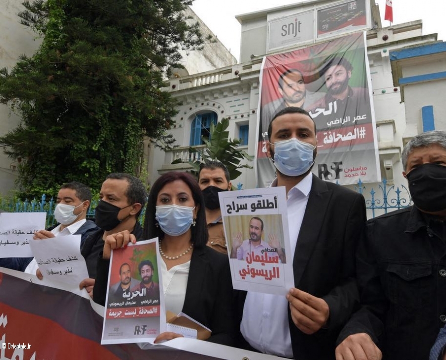 Les manifestants sont venus soutenir des journalistes marocains emprisonns