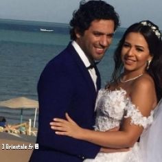 Hassan El Raddad et Amy Samir-Ghanem le jour de leur mariage