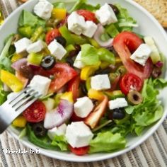 Salade grecque à la laitue romaine
