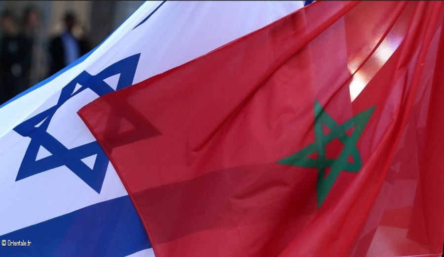 Les drapeaux isralien et marocain