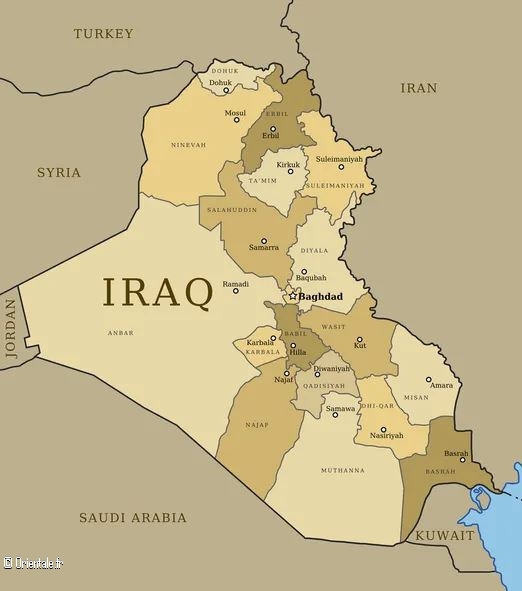 Carte de l'Irak