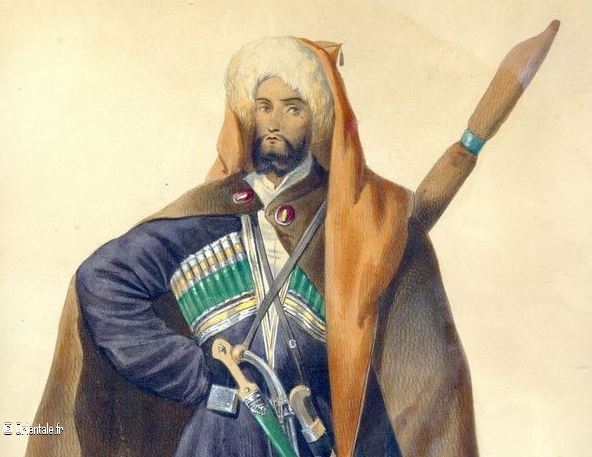 Un Circassien en 1840, extrait d'un tableau de Grigori Grigorevich Gagarin